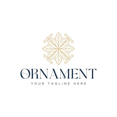 Soyut süs ağacı yaprağı logosu