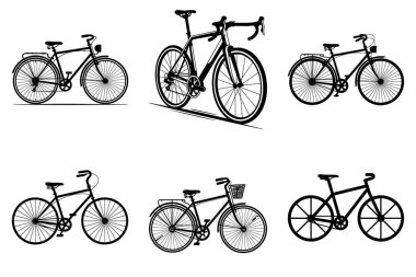 Bisiklet Silüeti Vektör Simgesi Minimum Bisiklet Taşıma Tasarımı. Bisiklet Silueti Resimleri Bisiklet Spor ve Çevre Taşımacılığı Konsepti. Logo ve Yazdırma Tasarımı için Klasik Bisiklet Silueti Siyah Bisiklet Simgesi