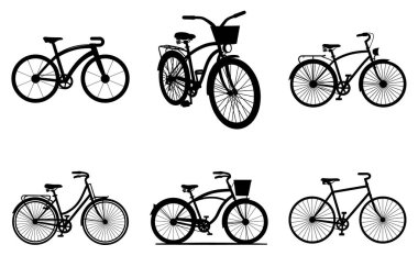 Bisiklet Silüeti Vektör Simgesi Minimum Bisiklet Taşıma Tasarımı. Bisiklet Silueti Resimleri Bisiklet Spor ve Çevre Taşımacılığı Konsepti. Logo ve Yazdırma Tasarımı için Klasik Bisiklet Silueti Siyah Bisiklet Simgesi