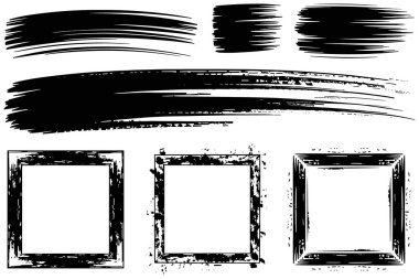 Grunge Fırça Fırçası Boya Vektörü İllüstrasyon Çubuğu (124; Sert Doku ve Sanatsal Vuruşlar)