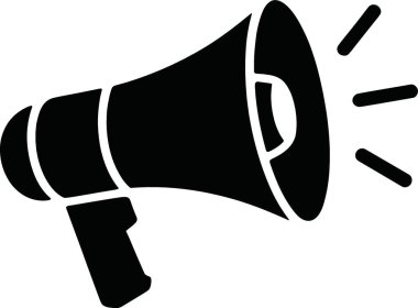 Bu yüksek kaliteli vektör illüstrasyonunda, iletişimi, duyuruları ve halk önünde konuşmayı sembolize eden parlak bir siyah megafon simgesi yer alıyor. İş sunumları, pazarlama materyalleri, sosyal medya paylaşımları ve reklam kampanyaları için mükemmel..