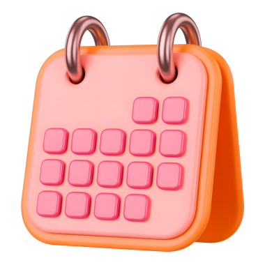 Turuncu bir kenarı ve temiz, modern bir düzeni olan canlı pembe bir geometrik takvim tasarımı. Olayları planlamak ve düzenlemek için idealdir, bu vektör illüstrasyonu dijital ve yazıcı kullanımı için mükemmeldir, şık ve işlevsel bir tasarım çözümü sunar