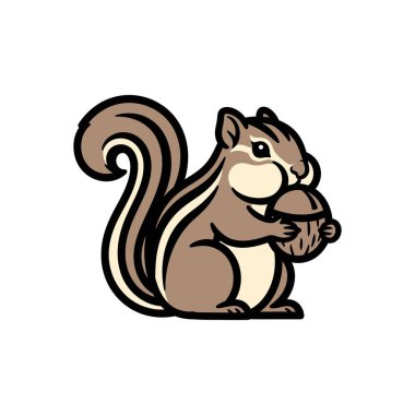 Şakacı çizgi film sincabı elinde meşe palamudu tutuyordu.