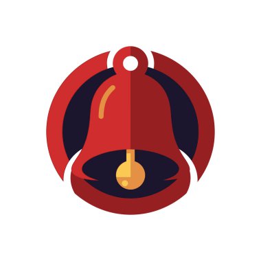 Beyaz arkaplanda asgari konu çan simgesi