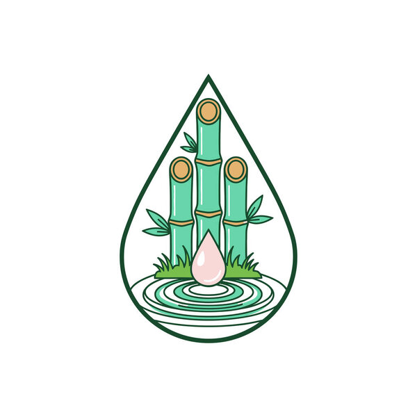 Calm bamboo stalks in a tranquil pool creating a serene scene