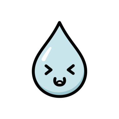 Gülümseyen tatlı bir su damlası karakteri tasviri