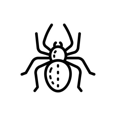 Siyah çizgili sekiz bacaklı bir örümcek ikonu