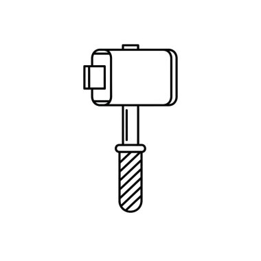 Dikdörtgen başlı ve desenli saplı plastik çekiç el aracı