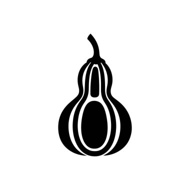 Siyah stilize şişe kabağı silueti simgesi