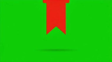 Krom anahtar örtüleri ve en az grafik tasarım kullanımı için yeşil ekran üzerinde kırmızı kurdele yer imi canlandırması