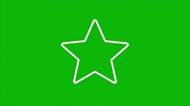 Ana hatları gösteren döngü vektör yıldız animasyonu sonra yeşil arkaplanda doluyor