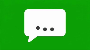 Yeşil bir arkaplanda sohbet baloncuğu yazma göstergesinin kusursuz döngü canlandırması