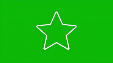 Parlak yeşil arkaplanda şekil değiştiren sarı bir yıldızın döngüsü