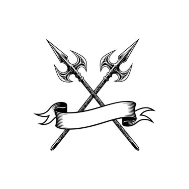 Ana denek, hanedan amblemi olarak iki çapraz mızrak ve bir kurdele bayrağı gösteriyor.