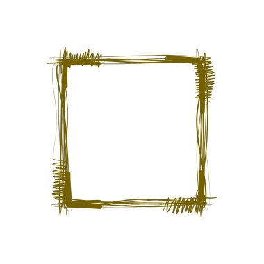 Kare çerçeve kaba fırça darbelerinden yaratıldı