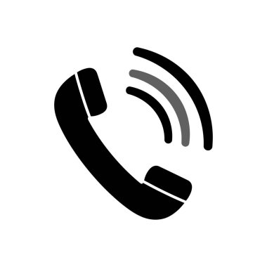İletişim için klasik bir telefon ahizesini tasvir eden basit bir simge