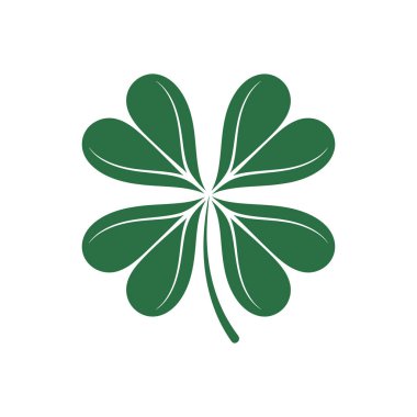 Yeşil dört yapraklı yoncayı, temiz broşürleri ve sapı ile kapatın.