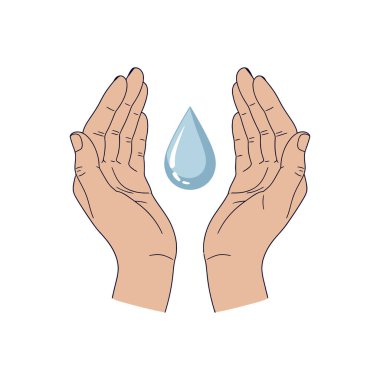 Tek bir su damlasını iki elle sarmala.