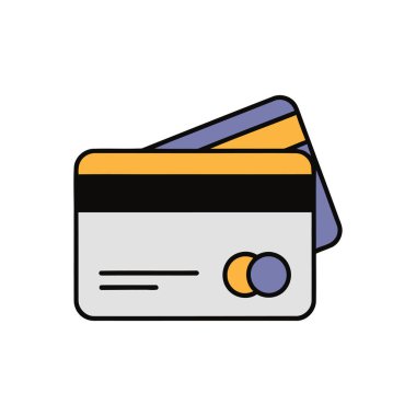 Renk bantları ve çip alanı ile üst üste gösterilen kredi kartları