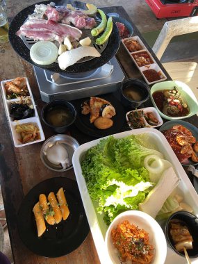 Lezzetli ve sağlıklı yemekler, yakın çekim.