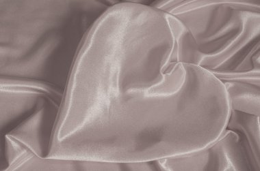 Kalp görüntü ile doku saten kumaş