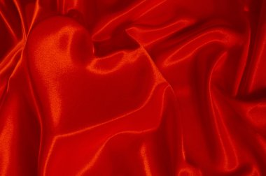 Kalp görüntü ile doku saten kumaş