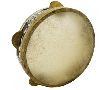 Traditional musical instument egyptian tambourine made of camel  clipart