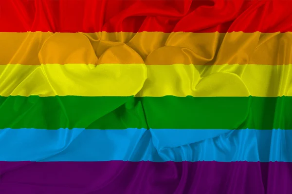 彩虹同性恋和同性恋旗帜 — 图库照片