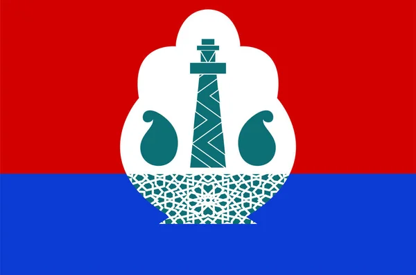 Bandera Barda Capital Del Rayón Barda Azerbaiyán Ilustración Vectorial — Archivo Imágenes Vectoriales
