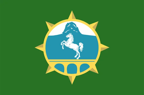 カザックスの旗はアゼルバイジャンのカザックス ラヨンの首都である ベクターイラスト — ストックベクタ