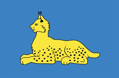 Gomel bayrağı, Gomel Bölgesi 'nin yönetim merkezi ve Belarus' un ikinci en kalabalık kentidir. Vektör illüstrasyonu