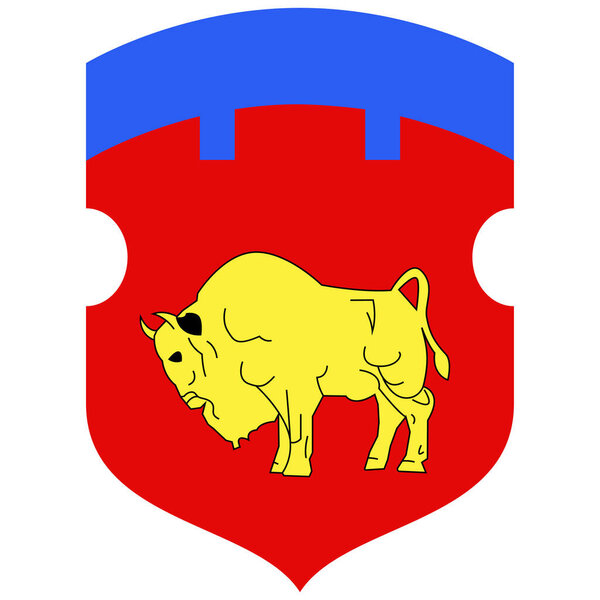 Coat of arms of Brest Region is one of the regions of Belarus. Vector illustration