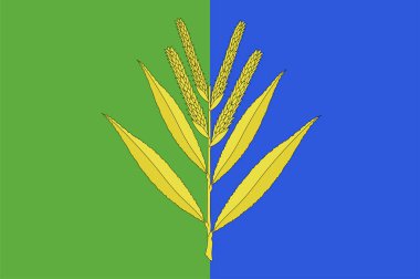 Kopstal bayrağı, Lüksemburg 'un orta kesiminde küçük bir kasaba ve komün. Vektör illüstrasyonu