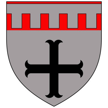 Bech arması, Lüksemburg 'un doğusunda küçük bir kasabadır. Grevenmacher ilçesinin bir parçası olan Echternach kantonunun bir parçasıdır. Vektör illüstrasyonu