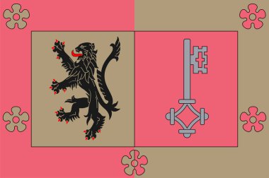 Flag of Flaxweiler is a commune and small town in south-eastern Luxembourg. It is part of the canton of Grevenmacher. Vector illustration clipart