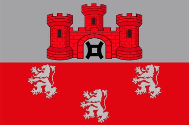 Steinsel bayrağı, Lüksemburg 'un orta kesiminde bir komündür. Vektör illüstrasyonu