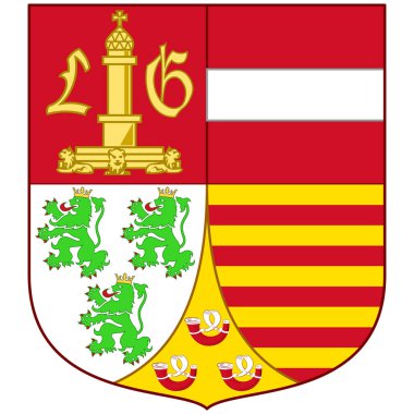 Liege arması, Belçika ve Wallonia eyaletinin en doğusunda yer alan bir şehirdir. Vektör illüstrasyonu