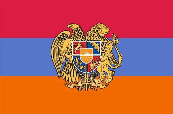 アルメニア共和国の国旗はユーラシアの南コーカサスに位置する内陸国である ベクターイラスト — ストックベクタ