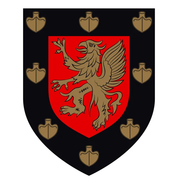 Герб Диппаха Является Коммуной Маленьким Городком Юго Западе Люксембурга Является — стоковый вектор
