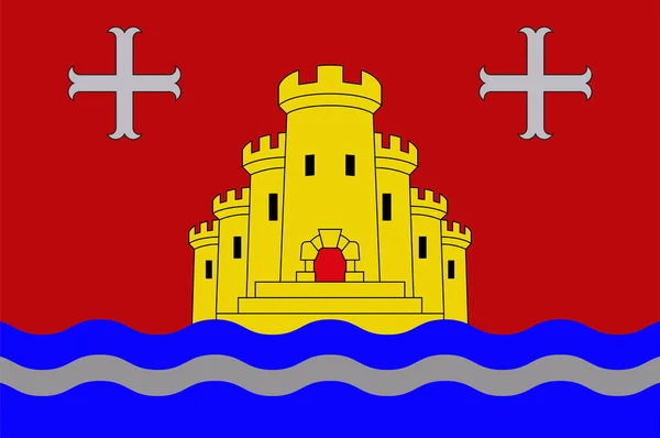 斯坦福特旗是卢森堡西部的一个乡镇和城镇 它是卡佩伦州的一部分 矢量说明 — 图库矢量图片
