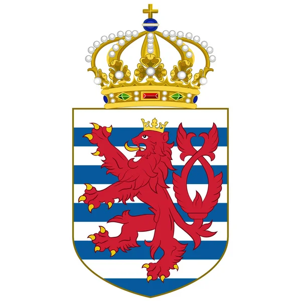 Wapenschild Van Het Groothertogdom Luxemburg Een Door Land Omgeven Land — Stockvector