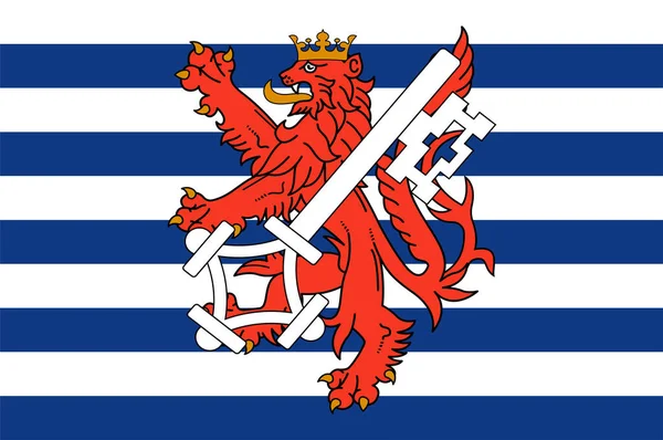 Flag Grevenmacher Een Gemeente Het Luxemburgse Kanton Luxemburg Vectorillustratie — Stockvector