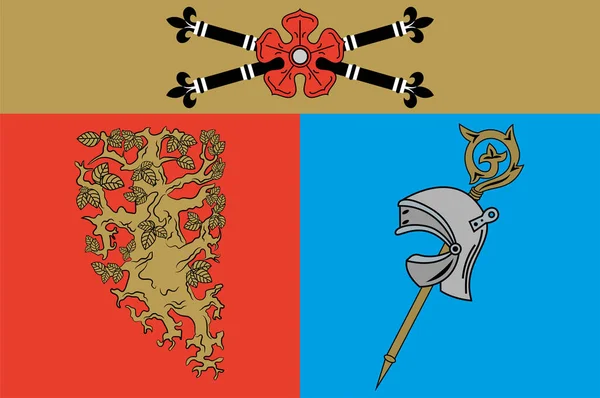 Флаг Недеранвена Коммуна Люксембург Расположенная Северо Востоку Люксембурга Векторная Иллюстрация — стоковый вектор