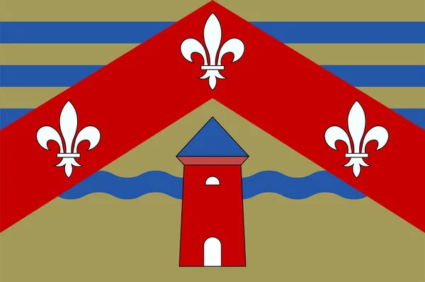 Флаг Вейлер Тура Коммуна Небольшой Городок Юге Люксембурга Векторная Иллюстрация — стоковый вектор