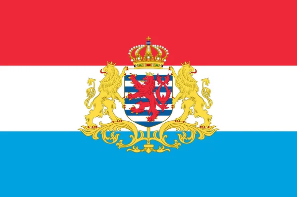 Vlag Van Het Groothertogdom Luxemburg Een Door Land Omgeven Land — Stockvector