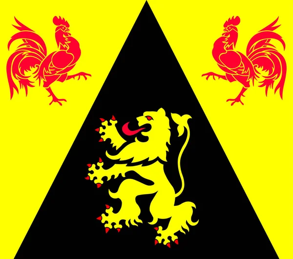 Σημαία Της Βαλλονίας Brabant Είναι Μια Επαρχία Της Βαλλονίας Και — Διανυσματικό Αρχείο