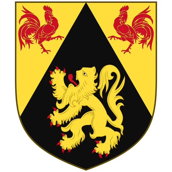Brasão Armas Valónia Brabante Uma Província Valónia Bélgica Ilustração Vetorial — Vetor de Stock