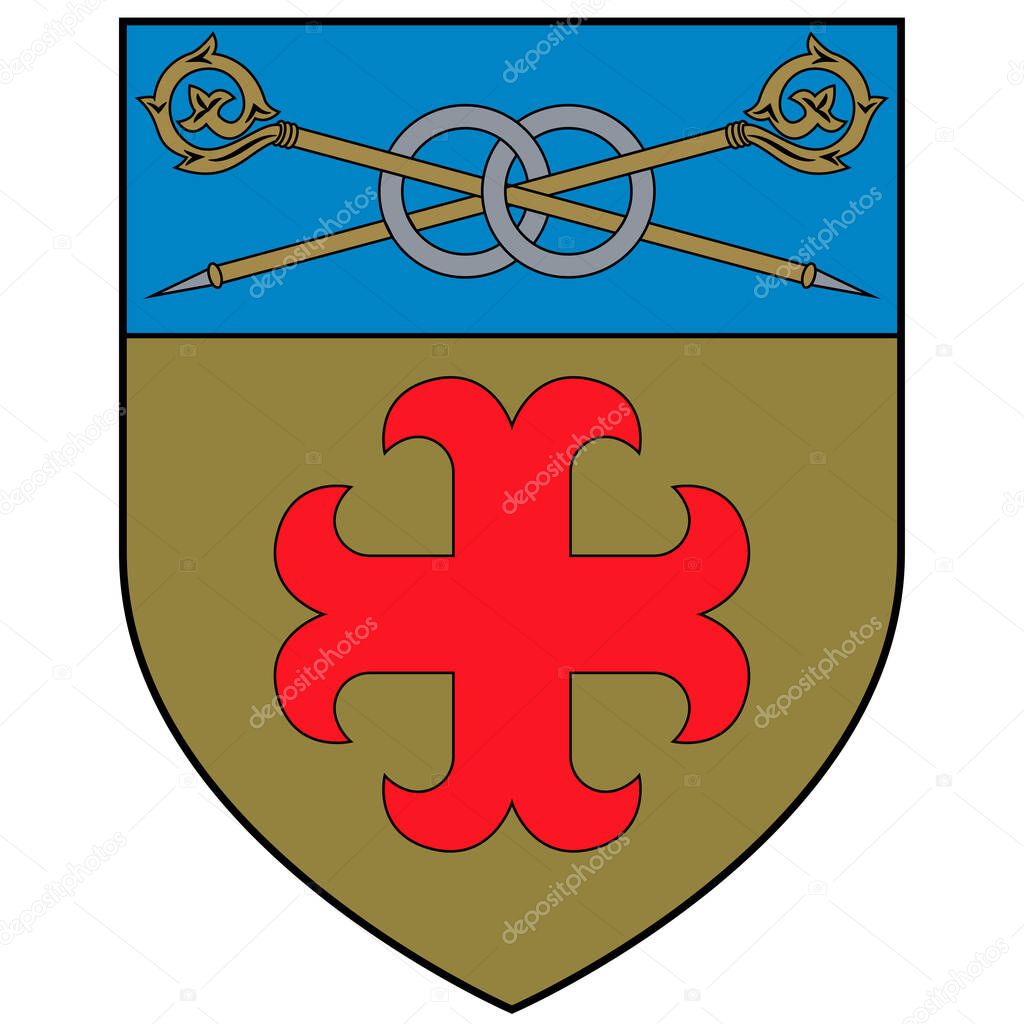 Coat of arms of Biwer is a commune and small town in eastern Luxembourg. Vector illustration