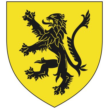 Dudelange Coat of Arts, Lüksemburg 'un güneyinde kent statüsüne sahip bir komün. Vektör illüstrasyonu