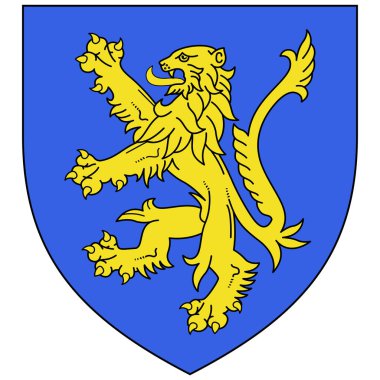 Coat of Didange, Lüksemburg 'un güneybatısında şehir statüsüne sahip bir komün. Vektör illüstrasyonu
